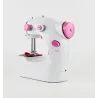 Mini portable sewing machine - with foot pedal - double threads - LED - pinkTextile