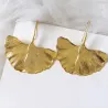 Leaves shaped gold earrings - metalEarrings
