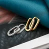 Moderigtige geometriske øreringe - med zirkon - 925 sterling sølv