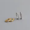 Moderigtige geometriske øreringe - med zirkon - 925 sterling sølv