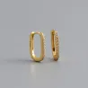 Fashionable geometric earrings - with zircon - 925 sterling silverEarrings