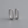 Moderigtige geometriske øreringe - med zirkon - 925 sterling sølv