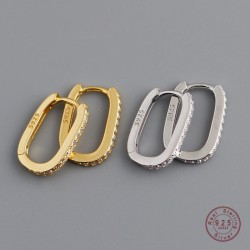 Modische geometrische Ohrringe - mit Zirkon - 925er Sterlingsilber