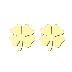 Orecchini a bottone con quadrifoglio - oro / argento