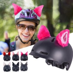 Decorazione per casco da moto - orecchie di gatto in peluche