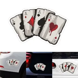 Autocollant en vinyle pour voiture - Cartes à jouer As - imperméable