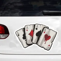 Car vinyl sticker - Aces playing cards - waterproofStickers