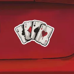 Car vinyl sticker - Aces playing cards - waterproofStickers