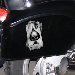 Autocollant réfléchissant auto / moto - tête de mort / cartes As