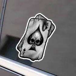 PegatinasAdhesivo reflectante para coche/moto - calavera / cartas Aces