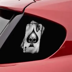 PegatinasAdhesivo reflectante para coche/moto - calavera / cartas Aces