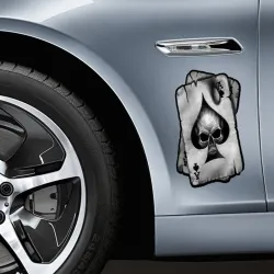 PegatinasAdhesivo reflectante para coche/moto - calavera / cartas Aces