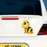 Autocollant auto / moto - petite abeille jaune