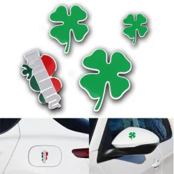 Aluminium auto / motor sticker - klavertje vierStickers