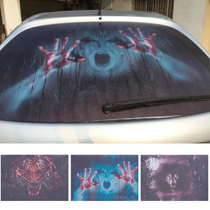 PegatinasEtiqueta engomada del parabrisas trasero del automóvil - impermeable - parasol - diseño de terror