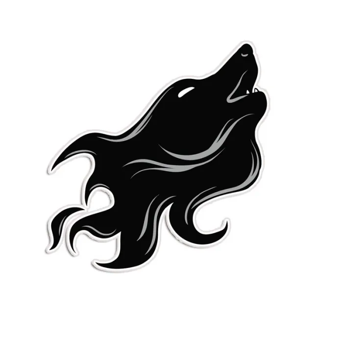 PegatinasAdhesivo vinilo coche negro - lobo aullando - resistente al agua - multiusos