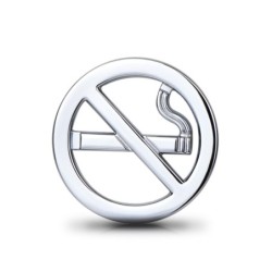 Metalowa naklejka do wnętrza samochodu - zakaz paleniaNaklejki