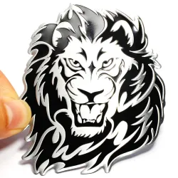 PegatinasAdhesivo para coche/moto - emblema de metal - cabeza de león 3D