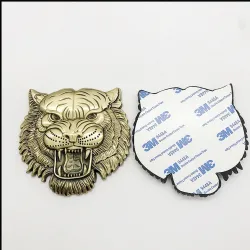 Naklejka na samochód / motocykl - metalowy emblemat - głowa tygrysa 3DNaklejki