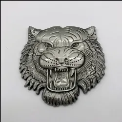 Auto / Motorrad Aufkleber - Metallemblem - 3D Tigerkopf