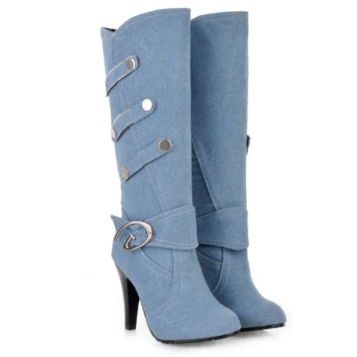 BotasBotas de tacón alto de mezclilla de moda