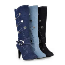 BotasBotas de tacón alto de mezclilla de moda