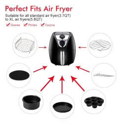 Airfryer tilbehør - til Gowise Phillips Cozyna & Secura - 7 deler sett
