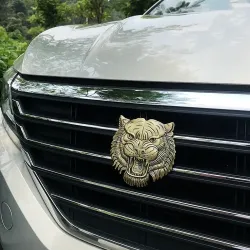Naklejka na samochód / motocykl - metalowy emblemat - głowa tygrysa 3DNaklejki