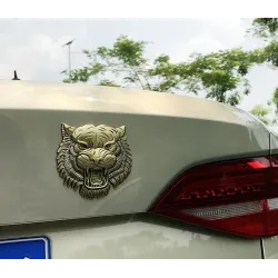 Naklejka na samochód / motocykl - metalowy emblemat - głowa tygrysa 3DNaklejki