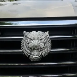 Bil / motorcykel mærkat - metal emblem - 3D tigerhoved