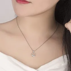 CollarColgante redondo con cristal - collar elegante - plata de ley 925