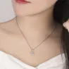 Runt hänge med kristall - elegant halsband - 925 sterling silver