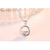 Runt hänge med kristall - elegant halsband - 925 sterling silver