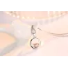 Rundt anheng med krystall - elegant halskjede - 925 sterling sølv