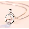 Runt hänge med kristall - elegant halsband - 925 sterling silver