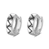 Boucles d'oreilles petites rondes à la mode - avec motif noir - argent sterling 925