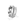 Boucles d'oreilles petites rondes à la mode - avec motif noir - argent sterling 925