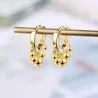 Guld / silver runda örhängen med pärlor - 925 sterling silver