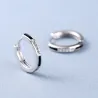 Boucles d'oreilles rondes avec opale noire / cristaux - argent sterling 925