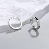 Round earrings with black opal / crystals - 925 sterling silverEarrings
