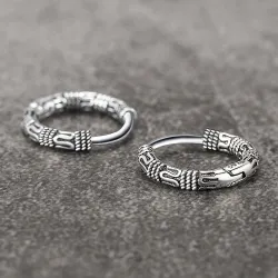 Boucles d'oreilles rondes vintage avec motif serpent - Argent 925