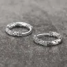 Boucles d'oreilles rondes vintage avec motif serpent - Argent 925