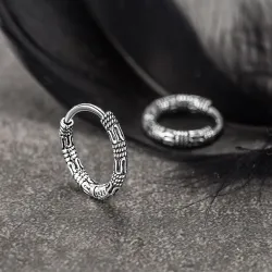 Boucles d'oreilles rondes vintage avec motif serpent - Argent 925