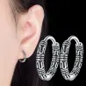 Vintage round earrings with snake pattern - 925 sterling silverEarrings