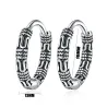 AretesPendientes redondos vintage con estampado de serpiente - Plata de ley 925