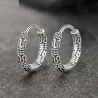 Vintage runde øredobber med slangemønster - 925 sterling sølv