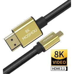 CablesCable micro HDMI a HDMI - 2.1 3D 8K 1080P - alta velocidad - para cámaras GoPro Hero 7 6 5 / Sony A6000 / Nikon / Canon