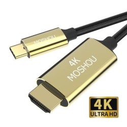 Cable USB C HDMI Tipo-C a HDMI - Thunderbolt 3 - convertidor - adaptador - 4K 60Hz - para MacBook / Huawei Mate 30 40 Pro