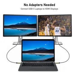 USB C HDMI-kabel Type-C til HDMI - Thunderbolt 3 - konverter - adapter - 4K 60Hz - for MacBook / Huawei Mate 30 40 Pro