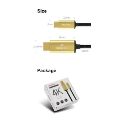 Kabel USB C HDMI Typ-C na HDMI - Thunderbolt 3 - konwerter - przejściówka - 4K 60Hz - do MacBooka / Huawei Mate 30 40 ProKable